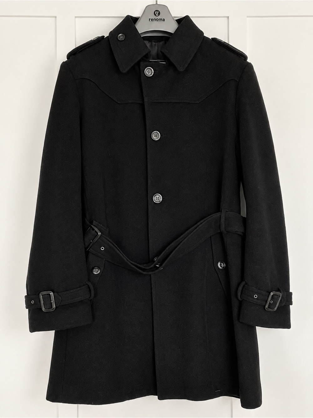 RENOMA - Paris Homme Black Wool Trench Coat. Bought in Korea